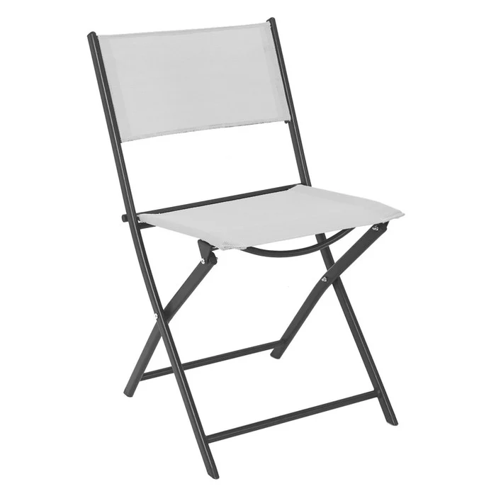 Set 4 sedie da giardino pieghevoli in metallo e textilene