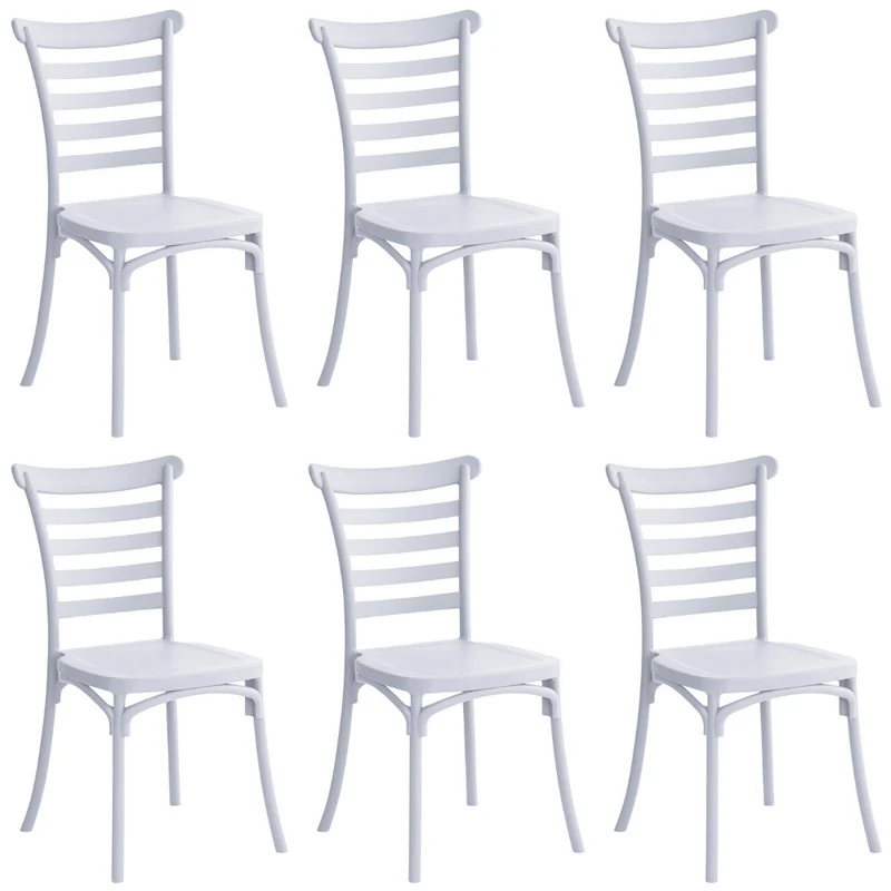 Set 6 sedie bistrot impilabili in polipropilene anti-uv - Riviera