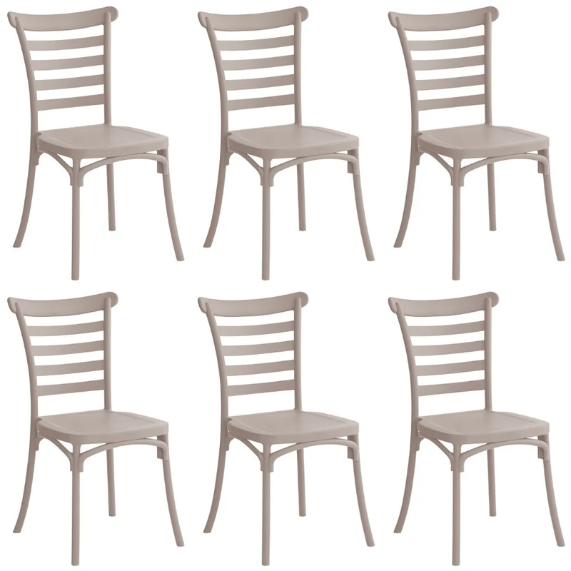 Set 6 sedie bistrot impilabili in polipropilene anti-uv - Riviera