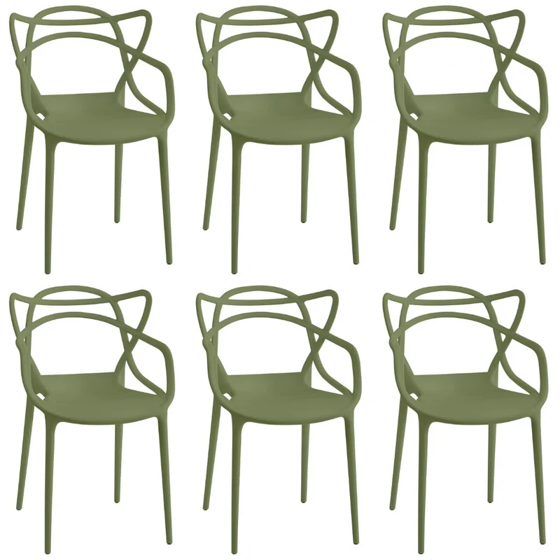 Set 6 sedie da giardino impilabili in polipropilene anti-uv - Alba
