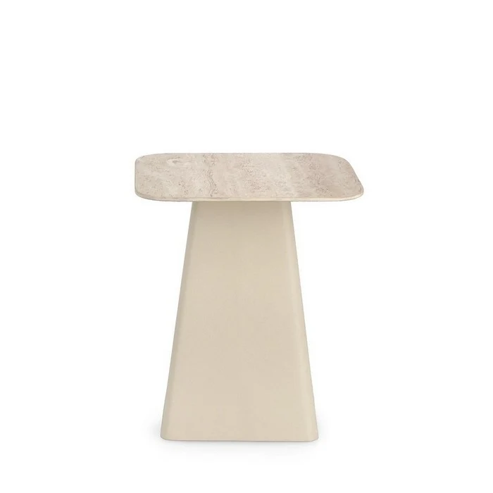 Tavolino quadrato con piano in ceramica travertino - Hardy