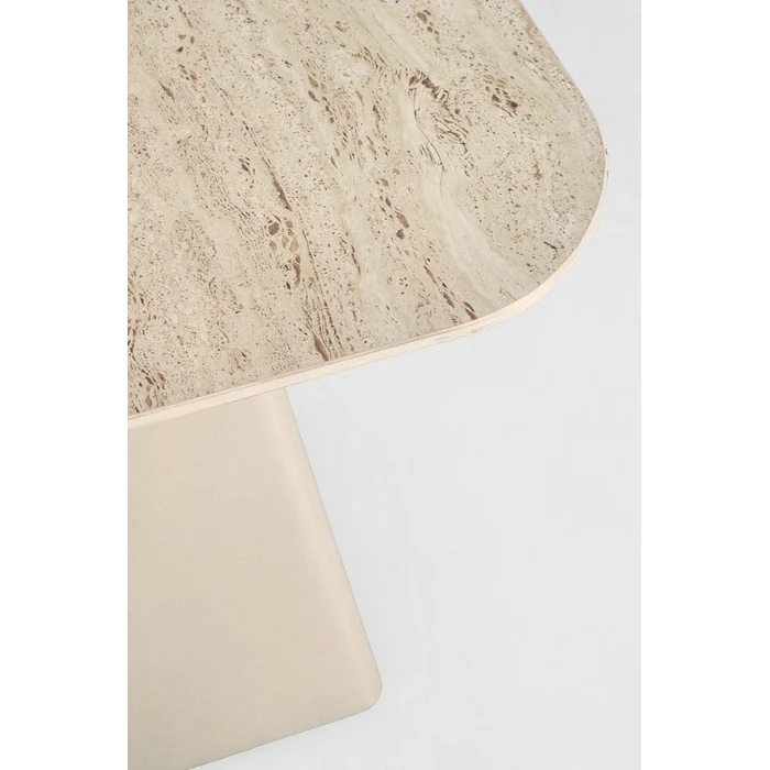 Tavolino quadrato con piano in ceramica travertino - Hardy