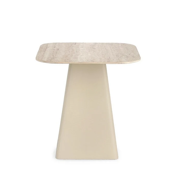 Tavolino quadrato con piano in ceramica travertino - Hardy