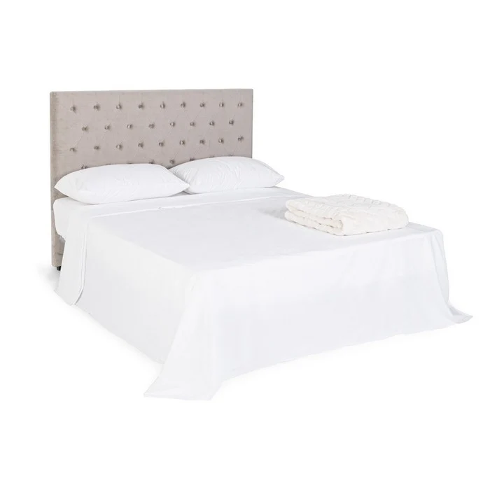 Testiera per letto grigio chiaro in velluto - Caspar