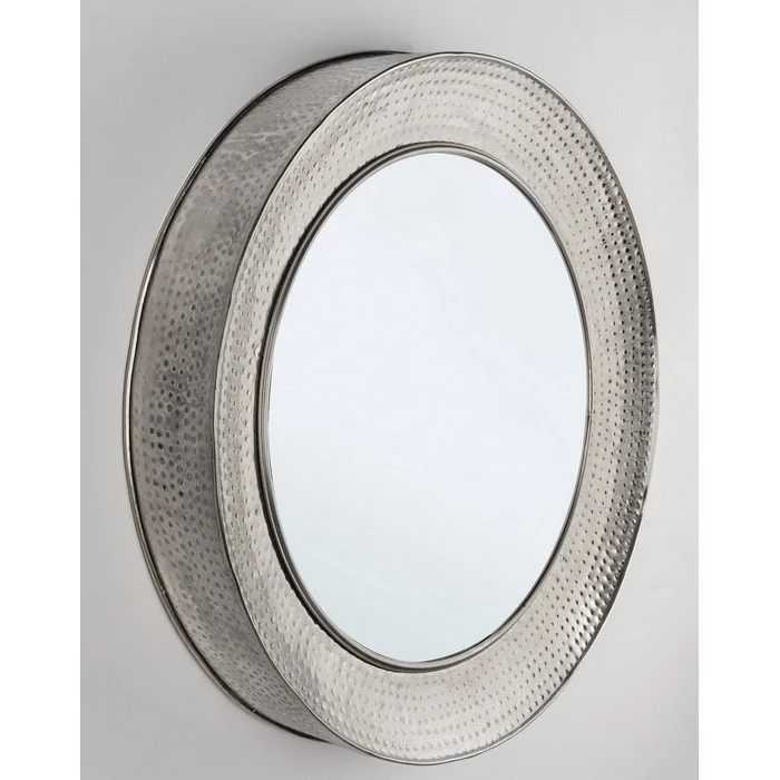 Specchio da parete tondo in acciaio 80 cm - Adara