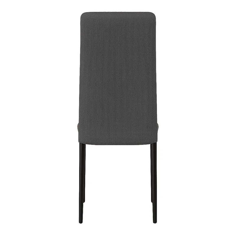 Set 6 sedie in velluto a coste con gambe in metallo nero - Irina