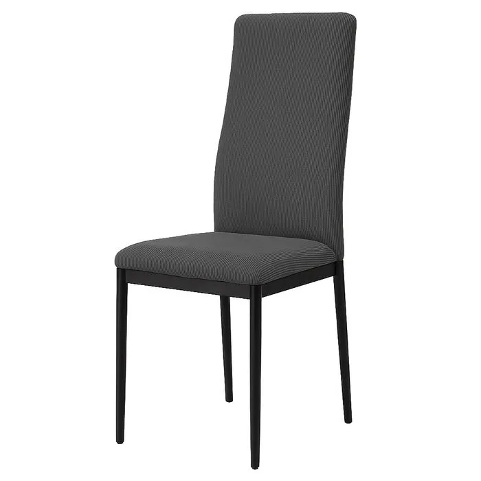 Sedia in velluto a coste con gambe in metallo nero - Irina