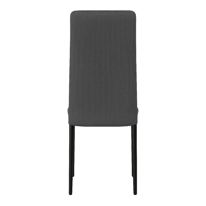 Sedia in velluto a coste con gambe in metallo nero - Irina