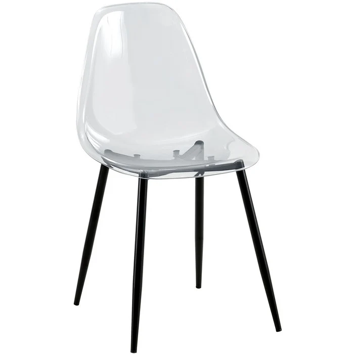 Sedia moderna in policarbonato con gambe in metallo nero - Beatrice