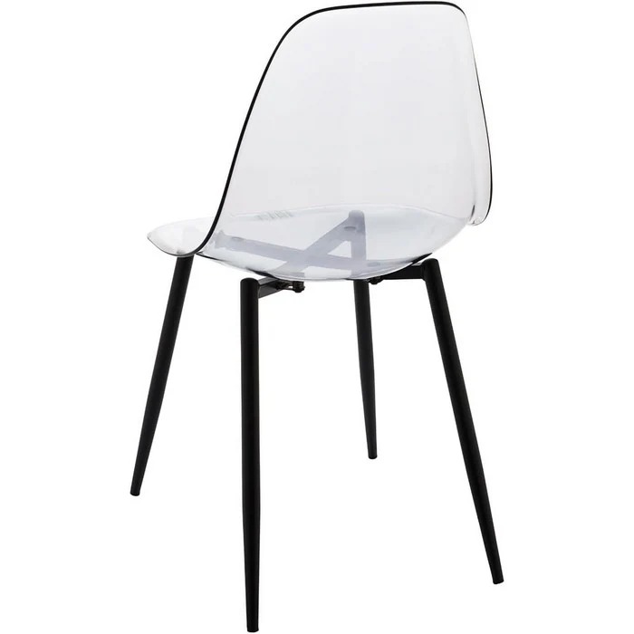 Sedia moderna in policarbonato con gambe in metallo nero - Beatrice