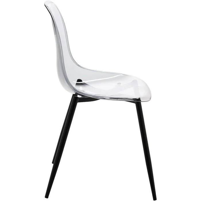 Sedia moderna in policarbonato con gambe in metallo nero - Beatrice