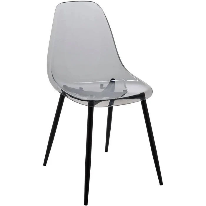 Sedia moderna in policarbonato con gambe in metallo nero - Beatrice