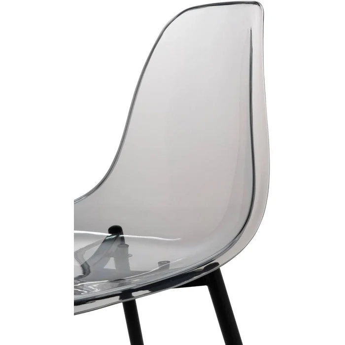Sedia moderna in policarbonato con gambe in metallo nero - Beatrice