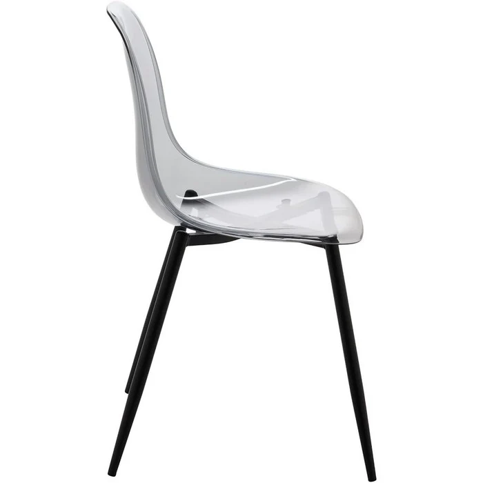Sedia moderna in policarbonato con gambe in metallo nero - Beatrice
