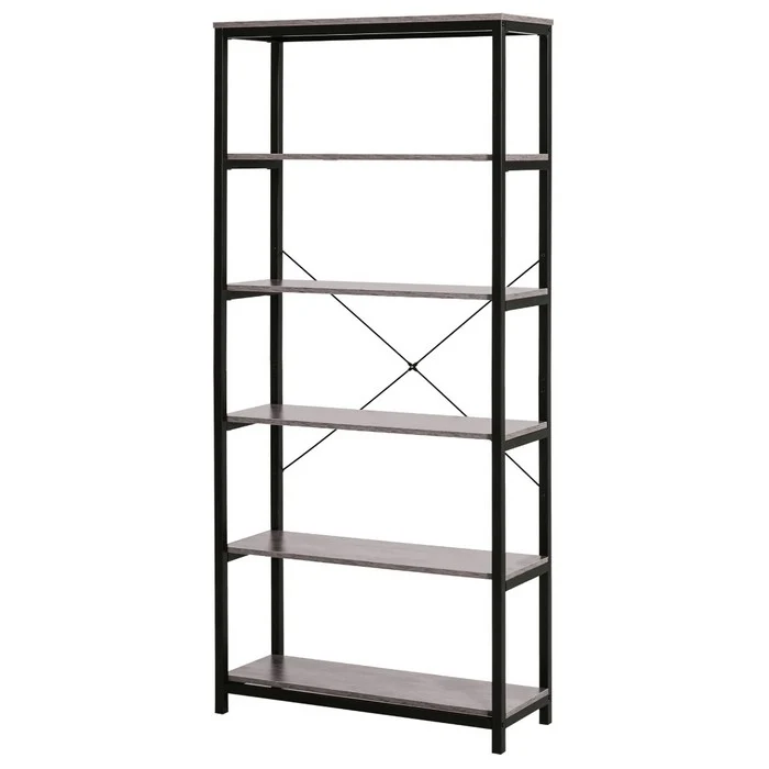 Scaffale industrial con 5 ripiani in metallo e legno