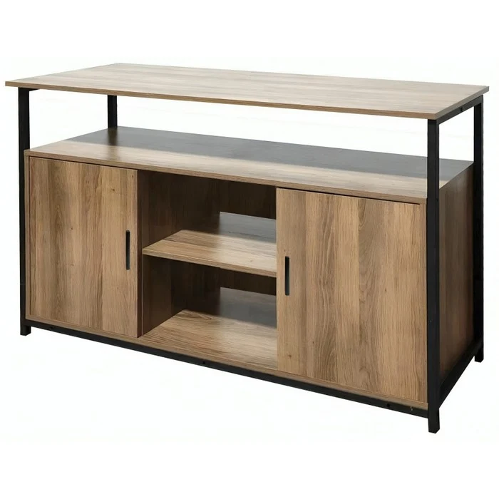 Mobile credenza industrial in metallo e legno con 2 ante e ripiano