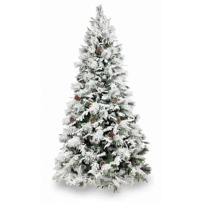Albero di Natale innevato con pigne - Chamonix