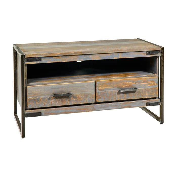 Porta TV 2 cassetti in legno di acacia - Leicester