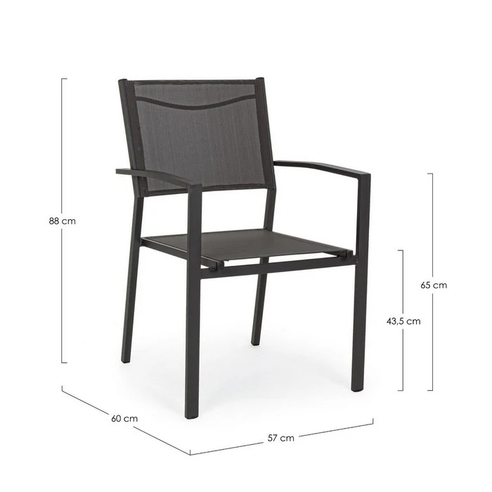 Sedia da giardino con braccioli in alluminio - Hilde