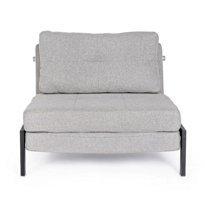 Divano letto scandinavo in tessuto con struttura in acciaio - Hayden