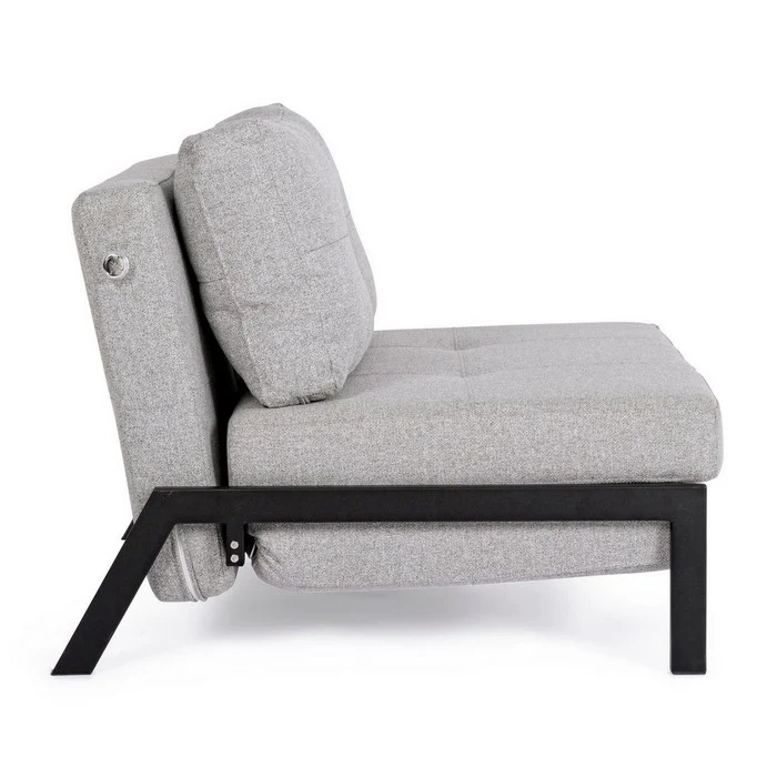 Divano letto scandinavo in tessuto con struttura in acciaio - Hayden