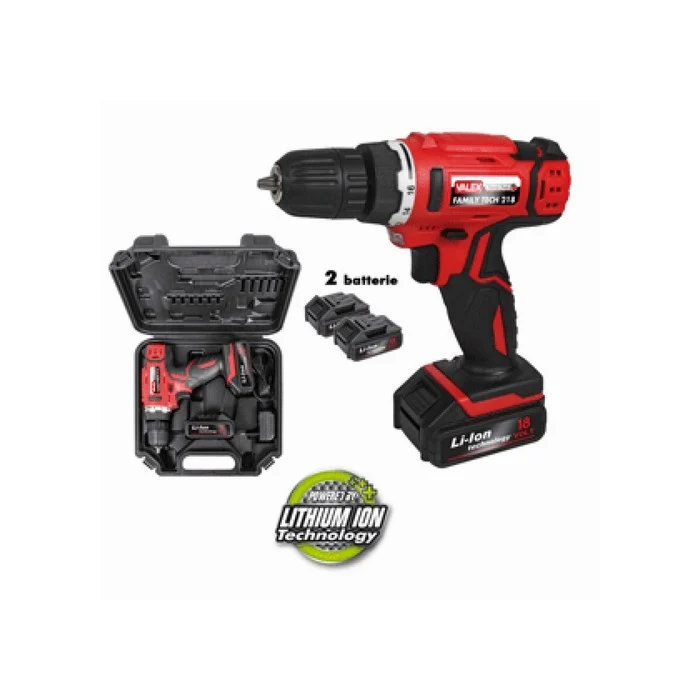 Trapano avvitatore a batteria family-tech 218