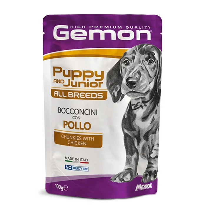 Gemon All Breeds Puppy and Junior Bocconcini con Pollo 100g