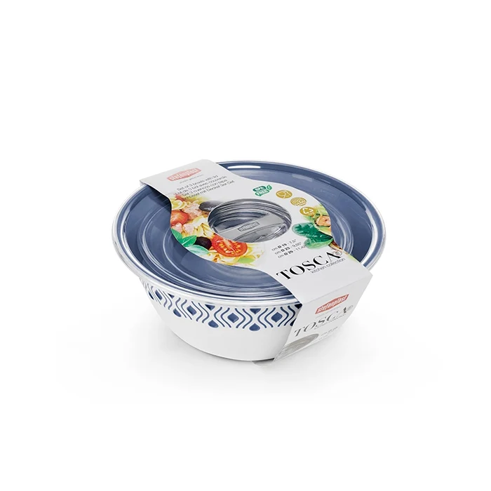 Set 3 ciotole per alimenti con coperchio - Tosca
