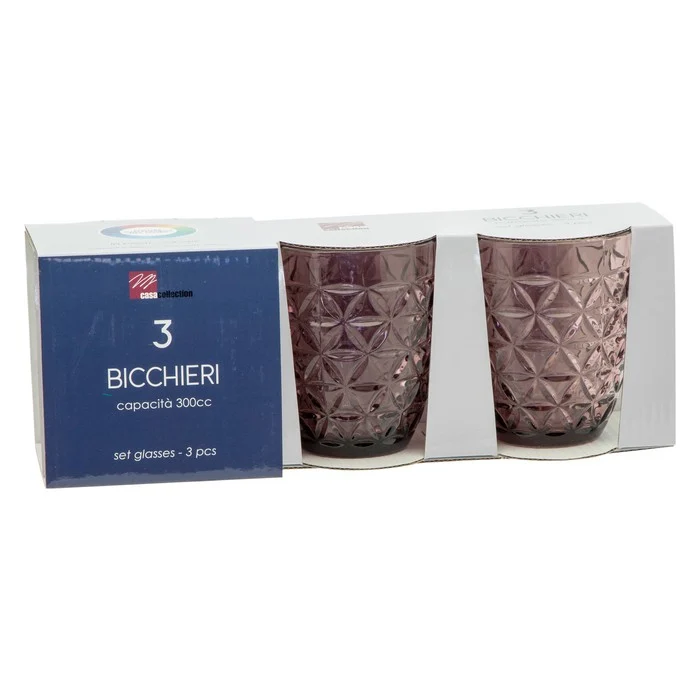 Set 3 bicchieri in vetro - Margot