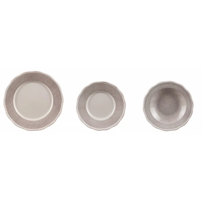 Servizio piatti ceramica smerlata 18 pezzi