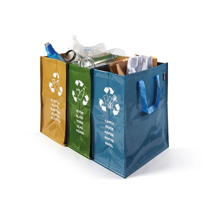 Set 3 contenitori per raccolta differenziata - Ricicla Bag