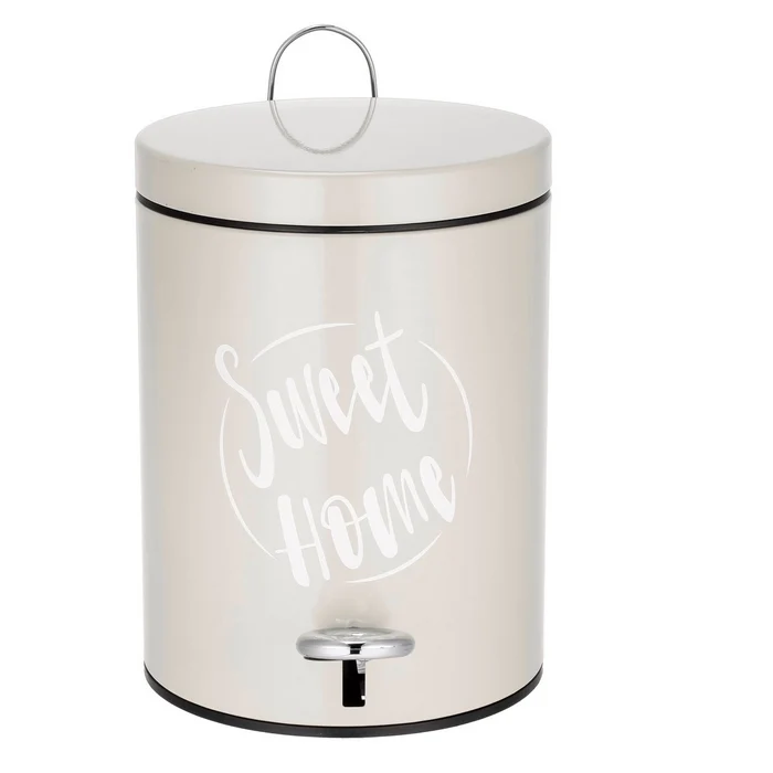 Pattumiera da bagno Sweet Home shabby con stampa 5 litri