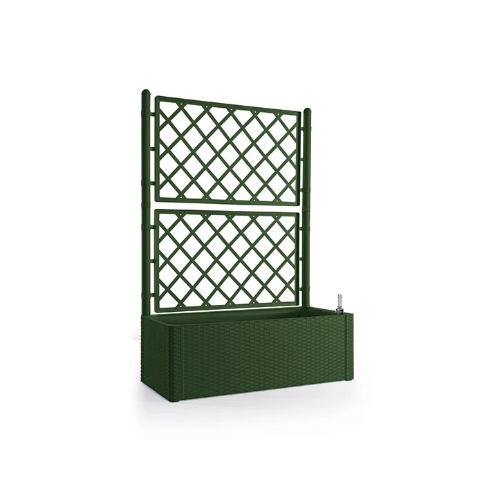 Fioriera da giardino rettangolare con spalliera - Natural Deluxe