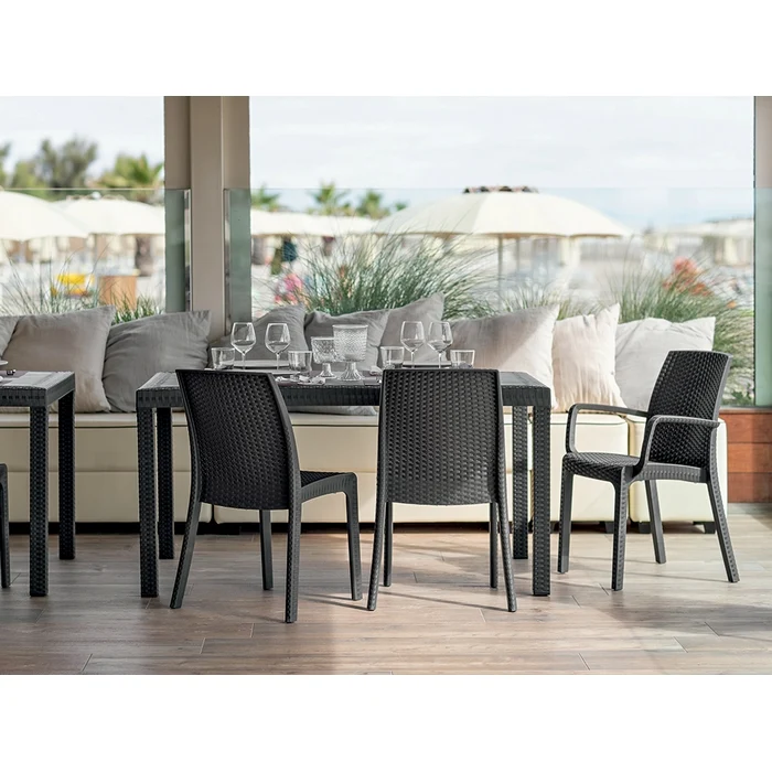 Sedia da giardino in polipropilene effetto rattan - Virginia