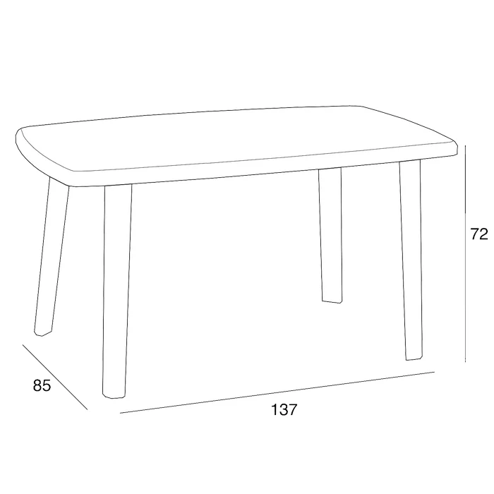 Tavolo da giardino in polipropilene 135x87 cm - Cayman