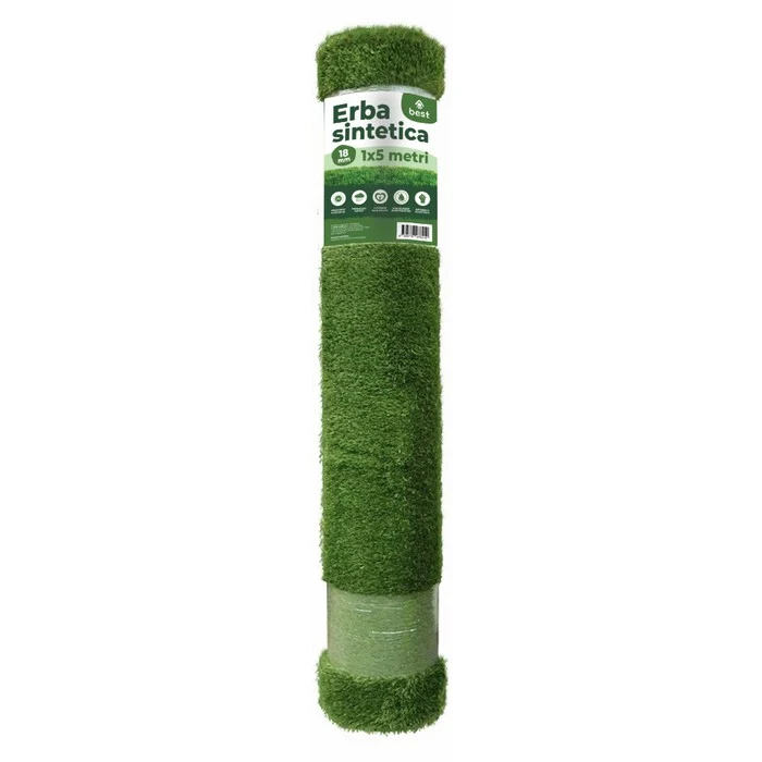 Rotolo di Erba Sintetica 18 mm per esterni - Prato finto realistico anti-uv