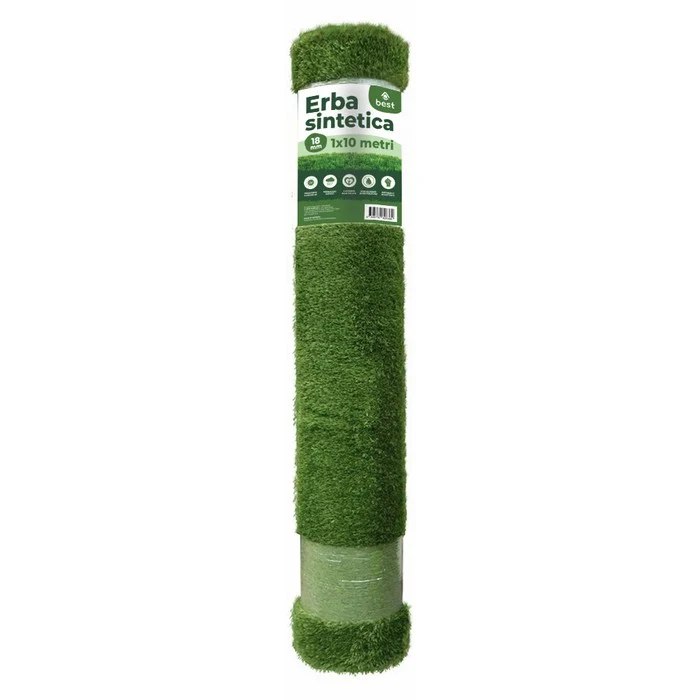 Rotolo di Erba Sintetica 18 mm per esterni - Prato finto realistico anti-uv