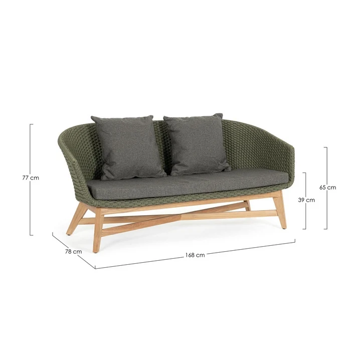 Divano da giardino in legno e tessuto - Coachella