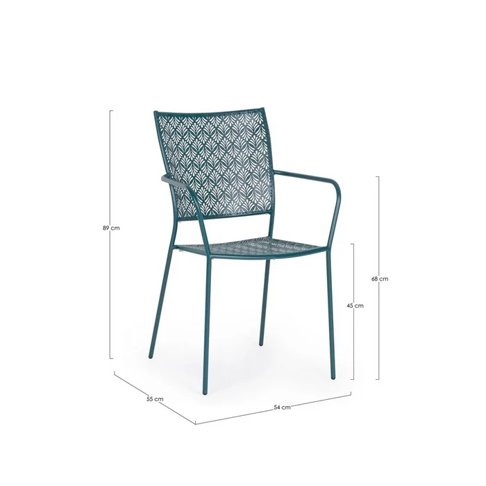 Sedia da giardino con braccioli in acciaio - Lizette