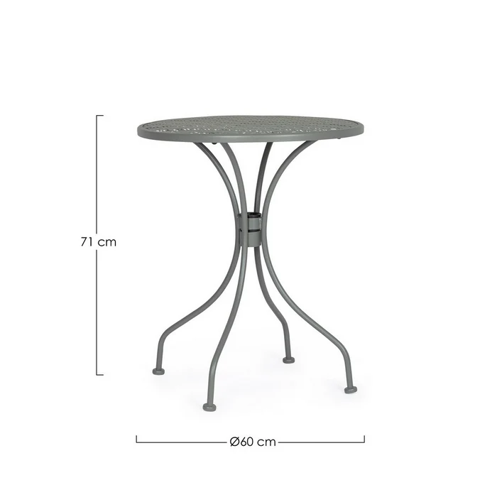Tavolino da giardino rotondo in acciaio 60 cm - Lizette