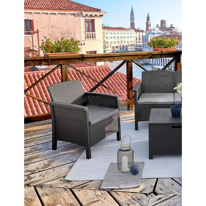 Set salotto da giardino 4 posti con tavolino - Venezia
