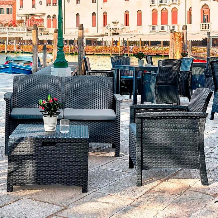 Set salotto da giardino 4 posti con tavolino - Venezia