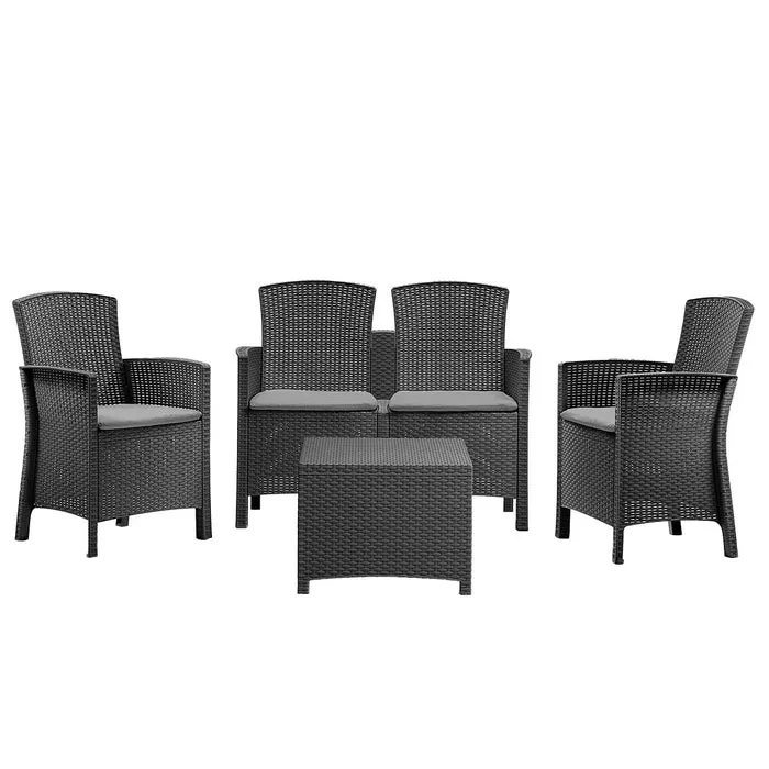 Set salotto da giardino 4 posti con tavolino contenitore - Lido Storage