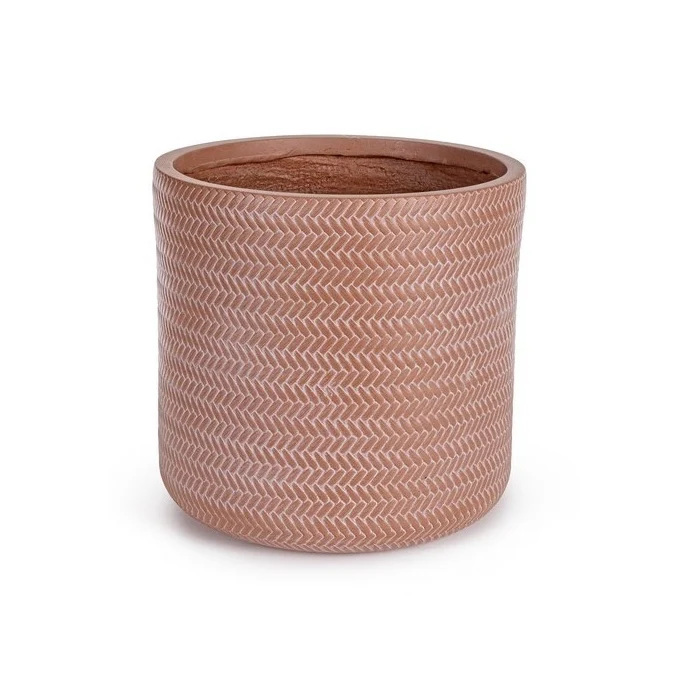 Vaso cilindrico con finitura ad intreccio - Tressage