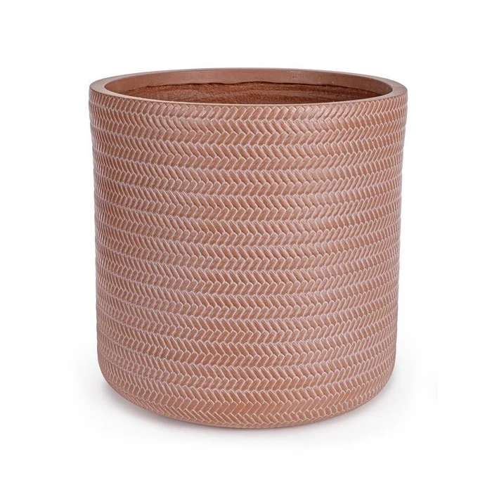 Vaso cilindrico con finitura ad intreccio - Tressage