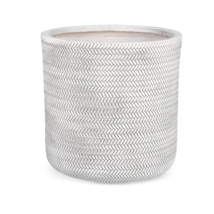 Vaso cilindrico con finitura ad intreccio - Tressage