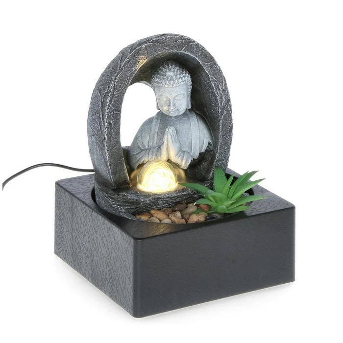 Fontana con Buddha acqua e LED 24 cm - Quiet
