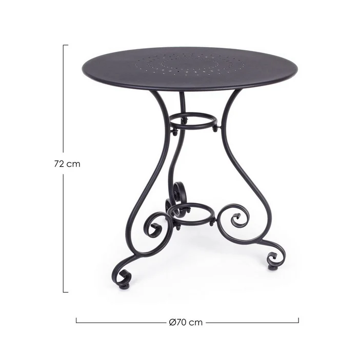 Tavolo rotondo da giardino in metallo 70 cm - Etienne