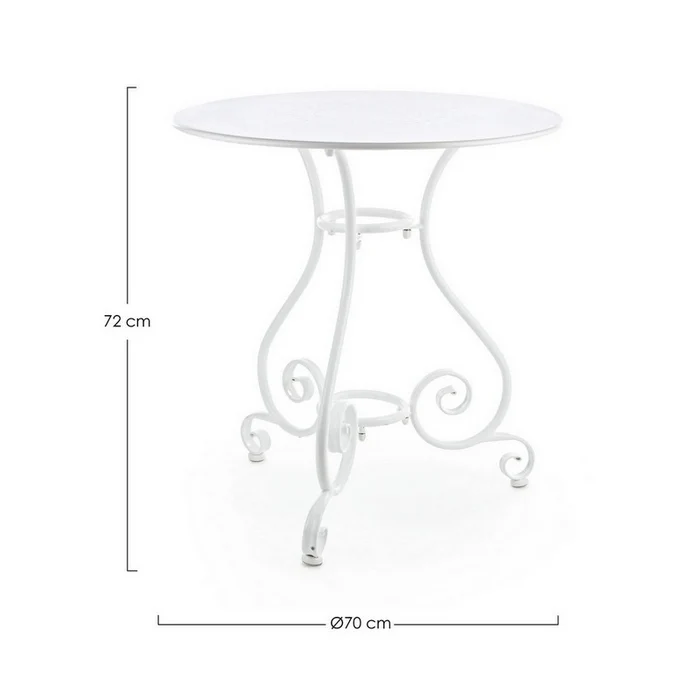 Tavolo rotondo da giardino in metallo 70 cm - Etienne