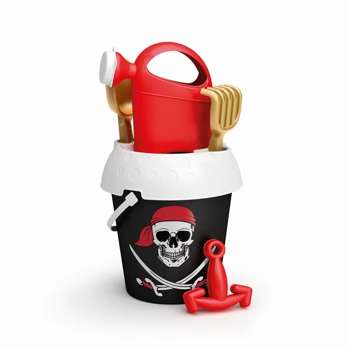 Secchiello e annaffiatoio Pirata nero
